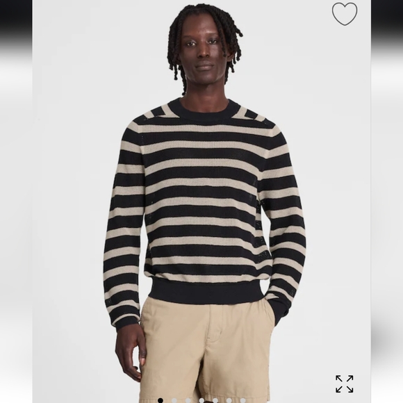 NWOT Madewell Men's Mesh-Knit Crewneck Sweater in Lightweight Cotton-Linen Blend - Picture 1 of 11